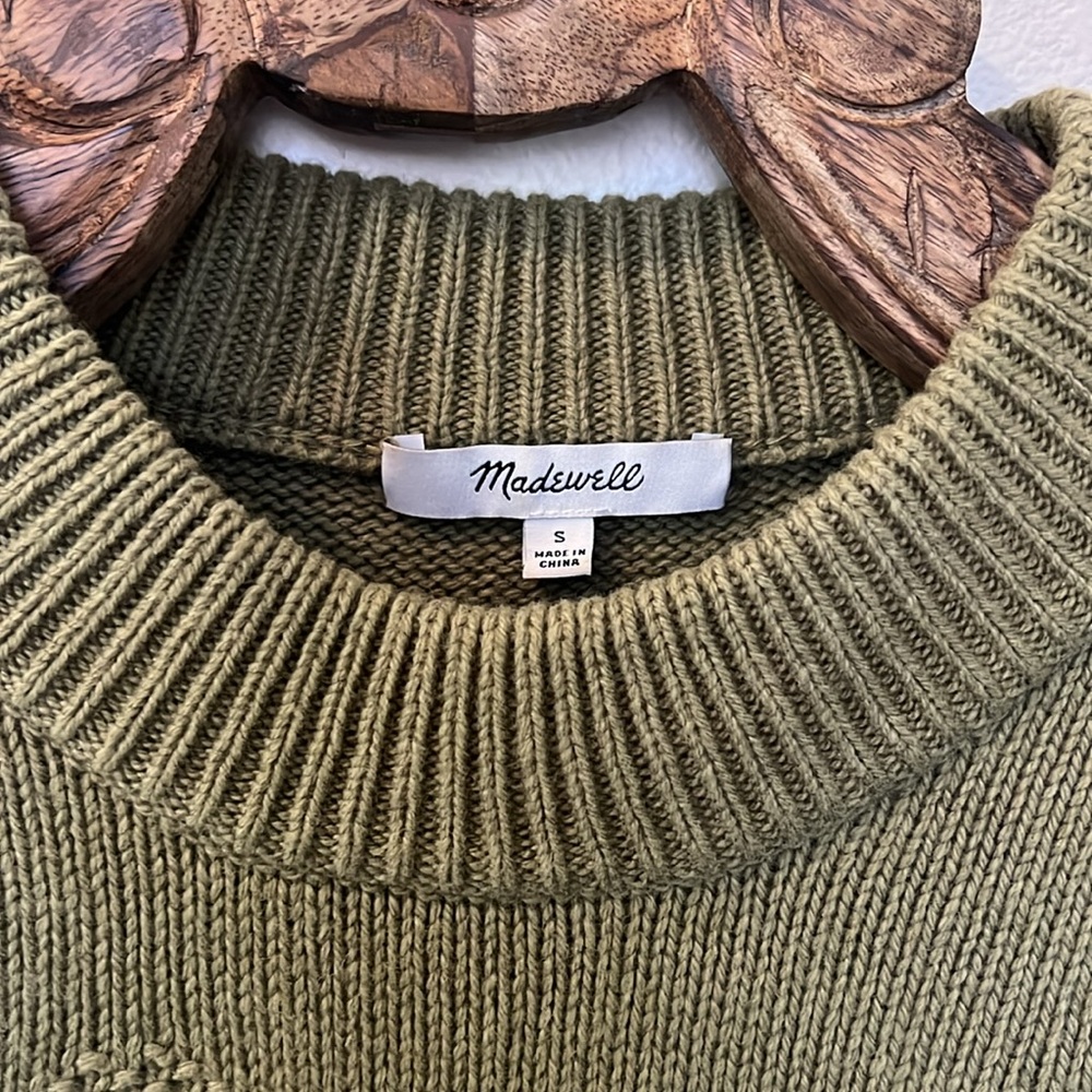 Madewell Dotted Eaton Puff-Sleeve Pullover Sweater in Cotton-Merino Yarn - Picture 2 of 4